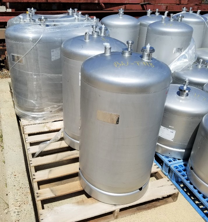 (11) used 206 Liter (54 gallon) 316 Stainless Steel Pressure Rated Supply Tank (i.e. supply liquids under pressure).  UCON DRB Pressure Vessels. Rated 14.5 PSI (1 bar) @ -20 degC/80 degC. Flavor Additive Tank. Kosher Pareve. Previously used in sanitary food plant.